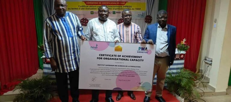 Institut burkinabè de recherches : l’ISSP certifié « Certificate of Achievement for Organizational Capacity »