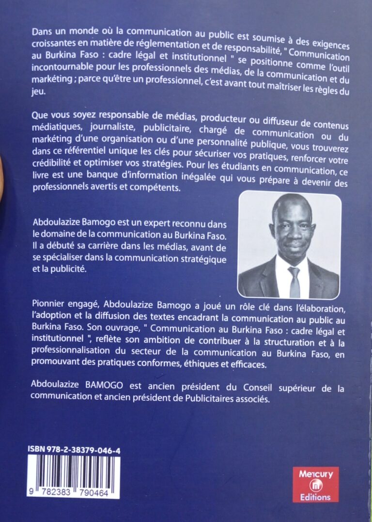 LITTÉRATURE_AU_BURKINA : ABDOULAZIZE BAMOGO DÉVOILE UN NOUVEL OUTIL DE RÉFÉRENCE SUR LA COMMUNICATION 📘🎙️